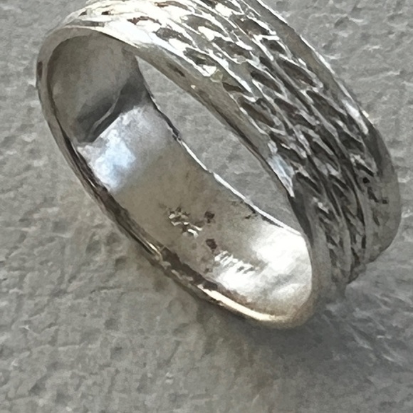 Vintage Estate Sale Men’s Triple Rope Cable Twist 925 Silver Band Ring - Picture 12 of 16